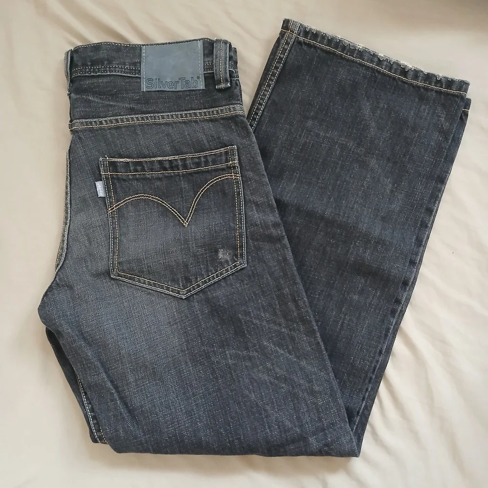 VTG Levi's SilverTab Loose Jeans Men 32x30 Black Dark Wash Baggy Skater Denim